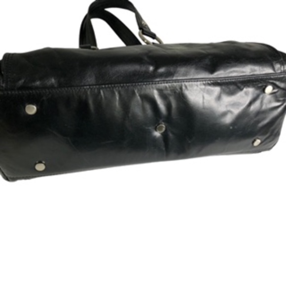 Kenneth Cole Handheld Black Genuine Leather Silver hardware Handbag - Picture 4 of 13